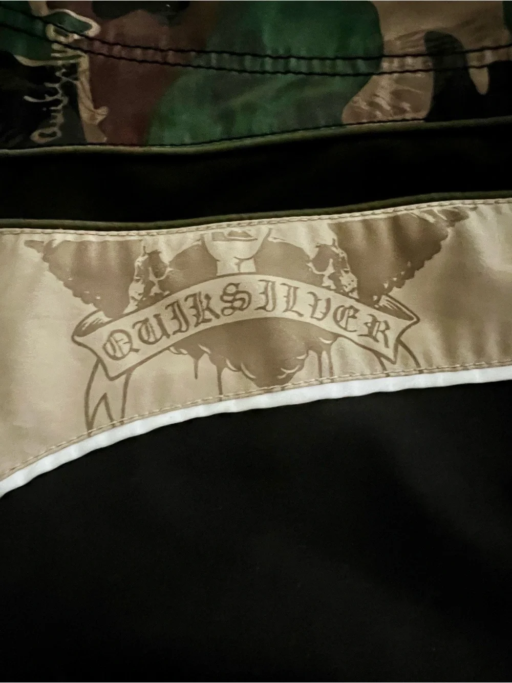 Quiksilver Black Board Shorts with Camo Side Panels